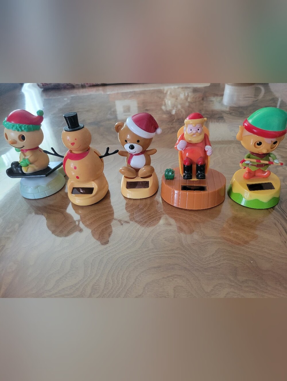Lot of 5 Vintage 2015 FSG Solar Powered Dancing Christmas Figures